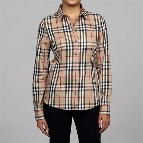 burberry women's top|Burberry plaid shirt women's.